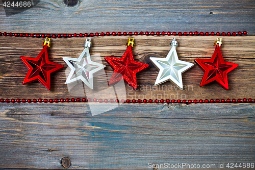 Image of red and silver stars