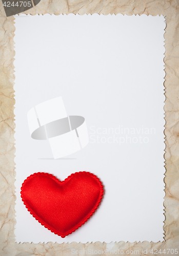 Image of Greeting holiday card with red heart