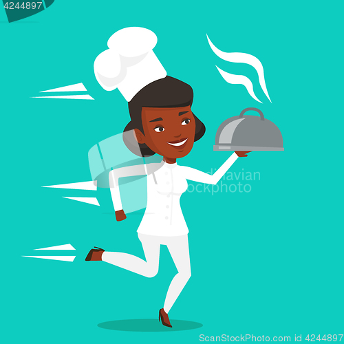 Image of Running chef cook vector illustration.