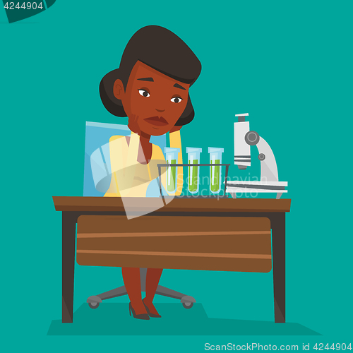 Image of Student working at laboratory class.