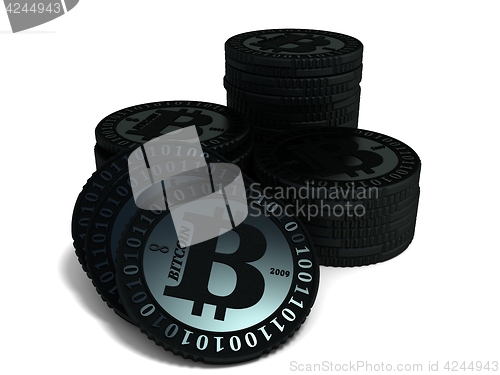 Image of Stacked bitcoin coins