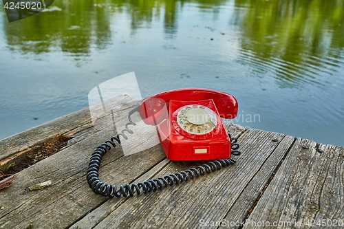 Image of Old telephone in nature