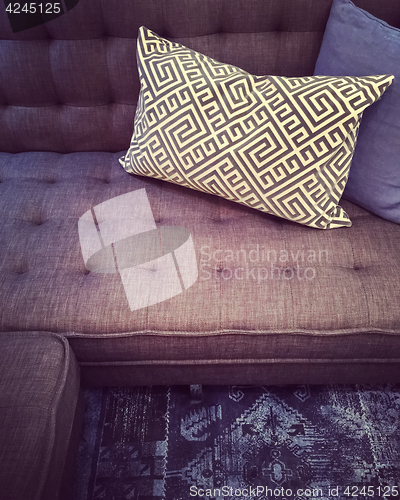 Image of Fancy sofa with decorative cushions
