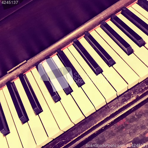 Image of Keyboard of an old piano