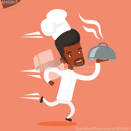 Image of Running chef cook vector illustration.