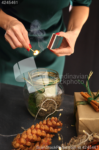 Image of Christmas table decoration. Christmas