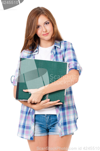 Image of Teen girl with folders