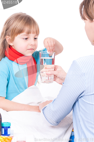 Image of Sick little girl in bed