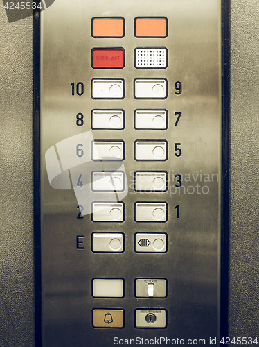Image of Vintage looking Lift keypad detail