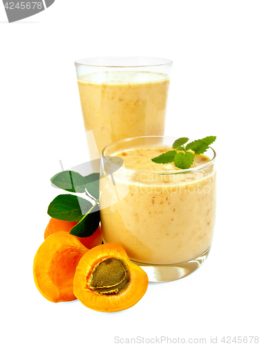 Image of Milkshake apricot in two glasses