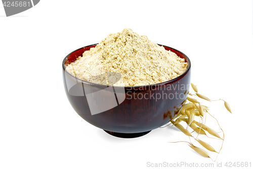 Image of Flour oat in wooden bowl