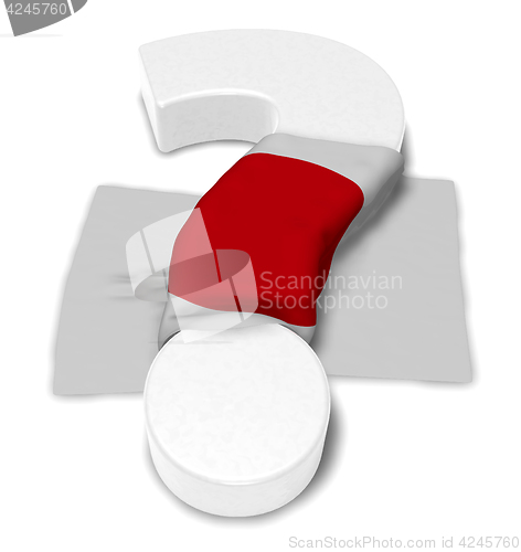 Image of question mark and flag of japan - 3d illustration