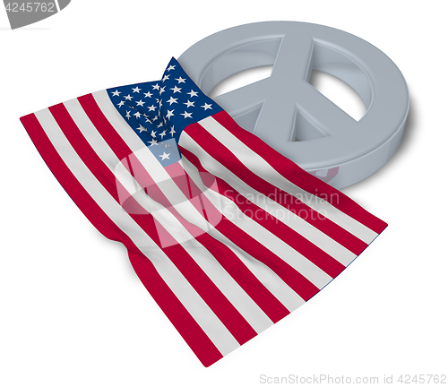 Image of peace symbol and flag of the usa - 3d rendering