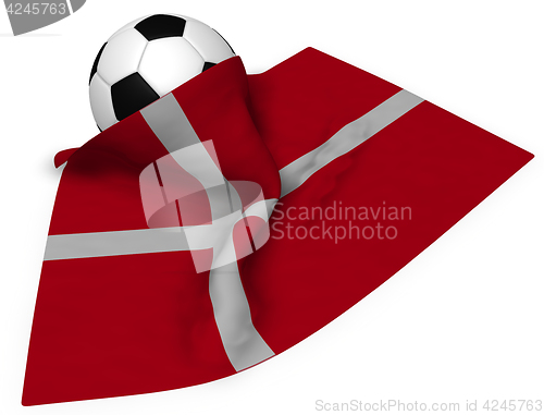 Image of soccerball and flag of denmark - 3d rendering