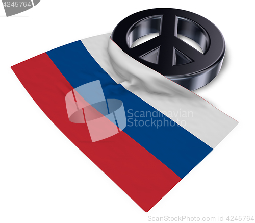 Image of peace symbol and flag of russia - 3d rendering