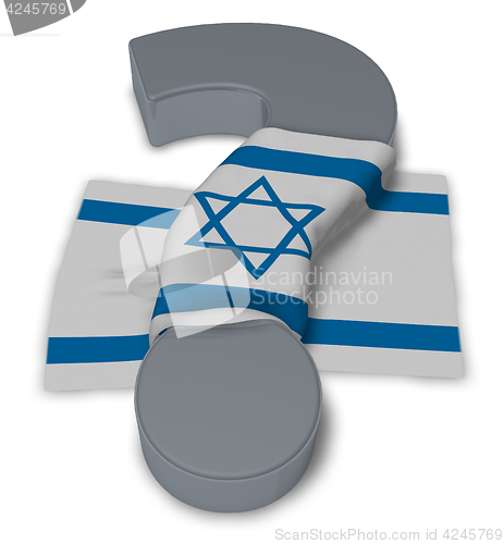 Image of question mark and flag of israel - 3d illustration