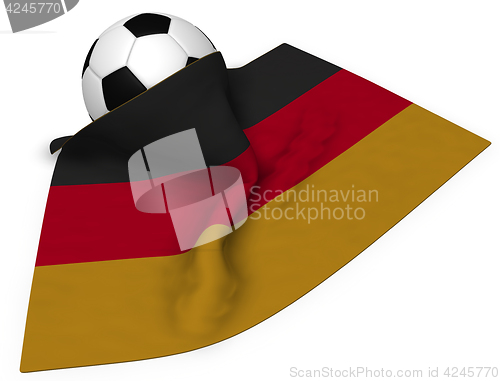 Image of soccerball and flag of germany - 3d rendering