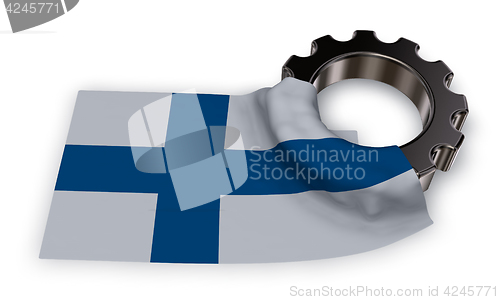 Image of gear wheel and flag of finland - 3d rendering