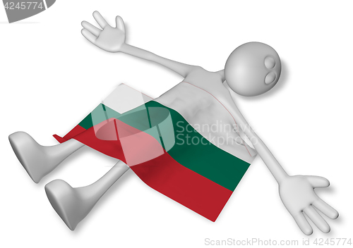 Image of dead cartoon guy and flag of bulgaria - 3d illustration