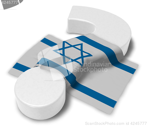 Image of question mark and flag of israel - 3d illustration