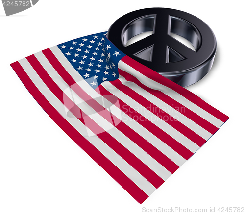 Image of peace symbol and flag of the usa - 3d rendering