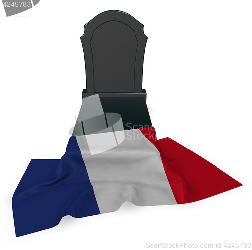 Image of gravestone and flag of france - 3d rendering