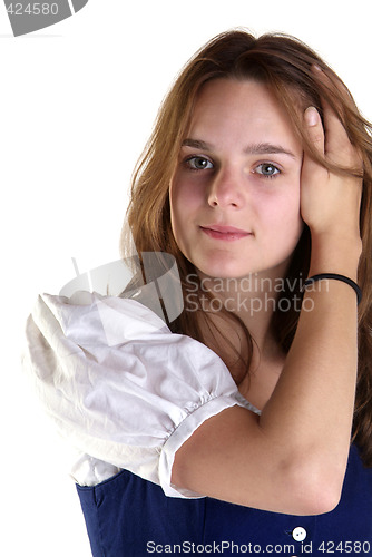 Image of woman hand in hair