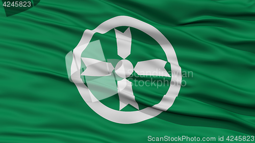 Image of Closeup of Akita Flag, Capital of Japan Prefecture