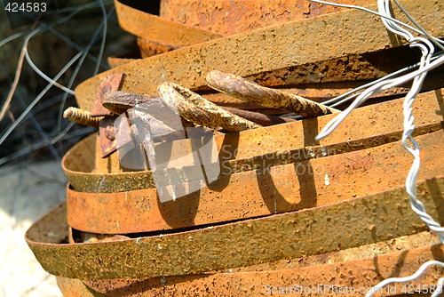 Image of rusty spiral of metal