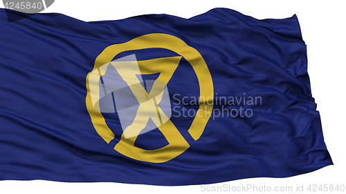 Image of Isolated Miyazaki Flag, Capital of Japan Prefecture, Waving on White Background