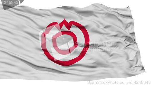 Image of Isolated Yamaguchi Flag, Capital of Japan Prefecture, Waving on White Background