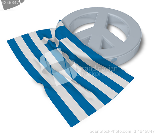 Image of peace symbol and flag of greece - 3d rendering