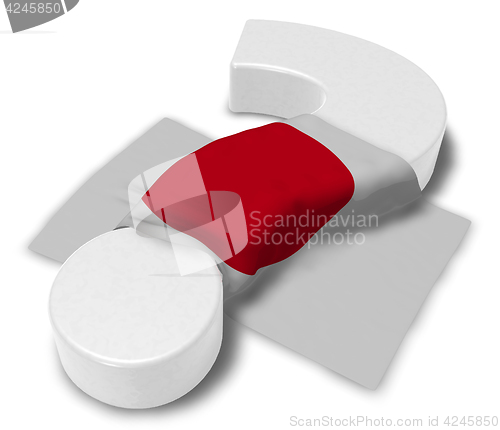 Image of question mark and flag of japan - 3d illustration