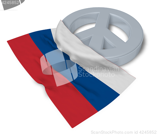 Image of peace symbol and flag of russia - 3d rendering