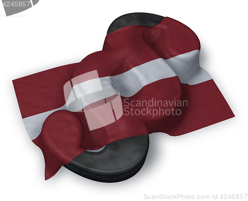 Image of paragraph symbol and flag of latvia - 3d rendering