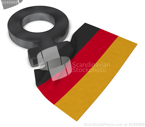 Image of female symbol and flag of germany - 3d rendering