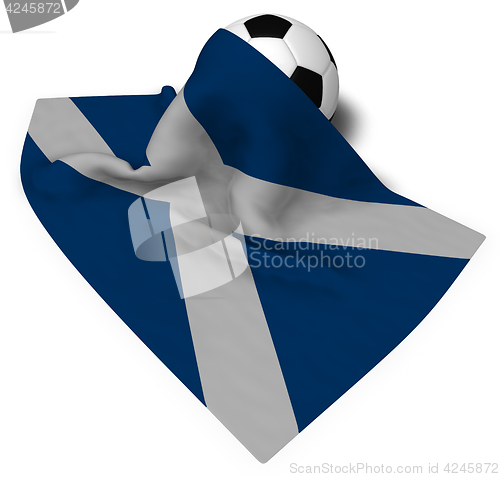 Image of soccer ball and flag of scotland - 3d rendering