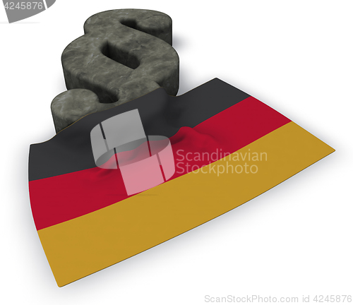 Image of paragraph symbol and german flag - 3d rendering