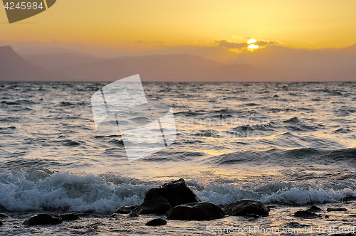 Image of Lake Kinneret on the Sunset