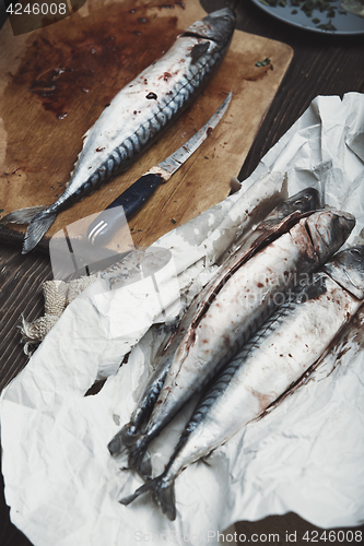 Image of Raw fish on a table