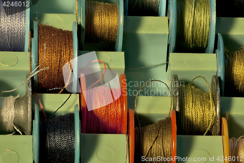 Image of  thread on  tailor bobbins