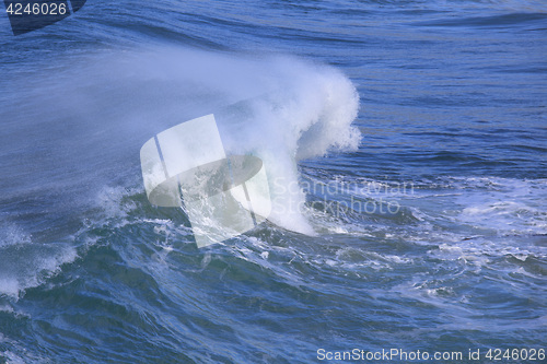 Image of Sea surf great wave break on coastline