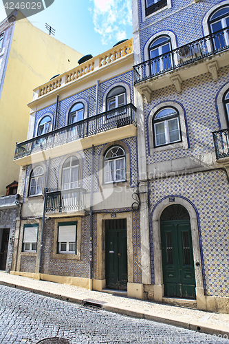 Image of Street  in old town of Lisbon, Portugal