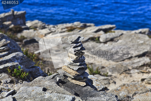 Image of Rocky Coast Extending into the Sea