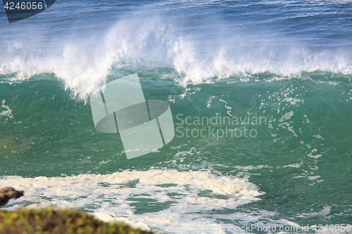 Image of Sea surf great wave break on coastline