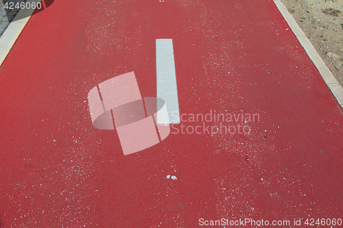 Image of Red bicycle path