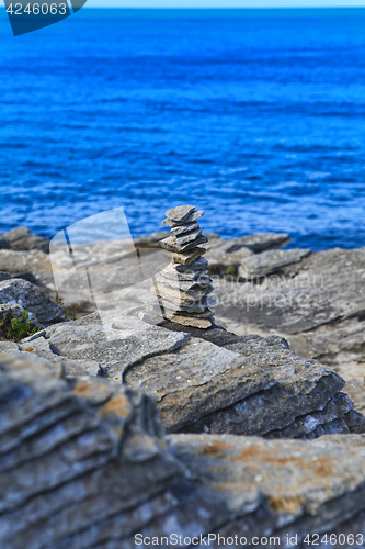 Image of Rocky Coast Extending into the Sea