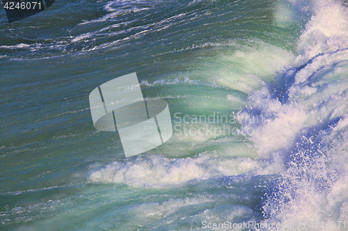 Image of Sea surf great wave break on coastline