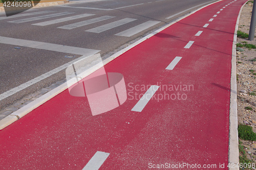 Image of Red bicycle path