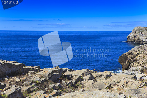 Image of Rocky Coast Extending into the Sea